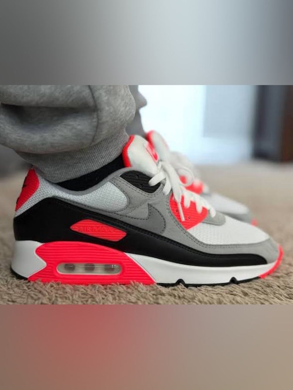 Nike Air Max 90 Premium Mesh GS 'Infrared' Shoes